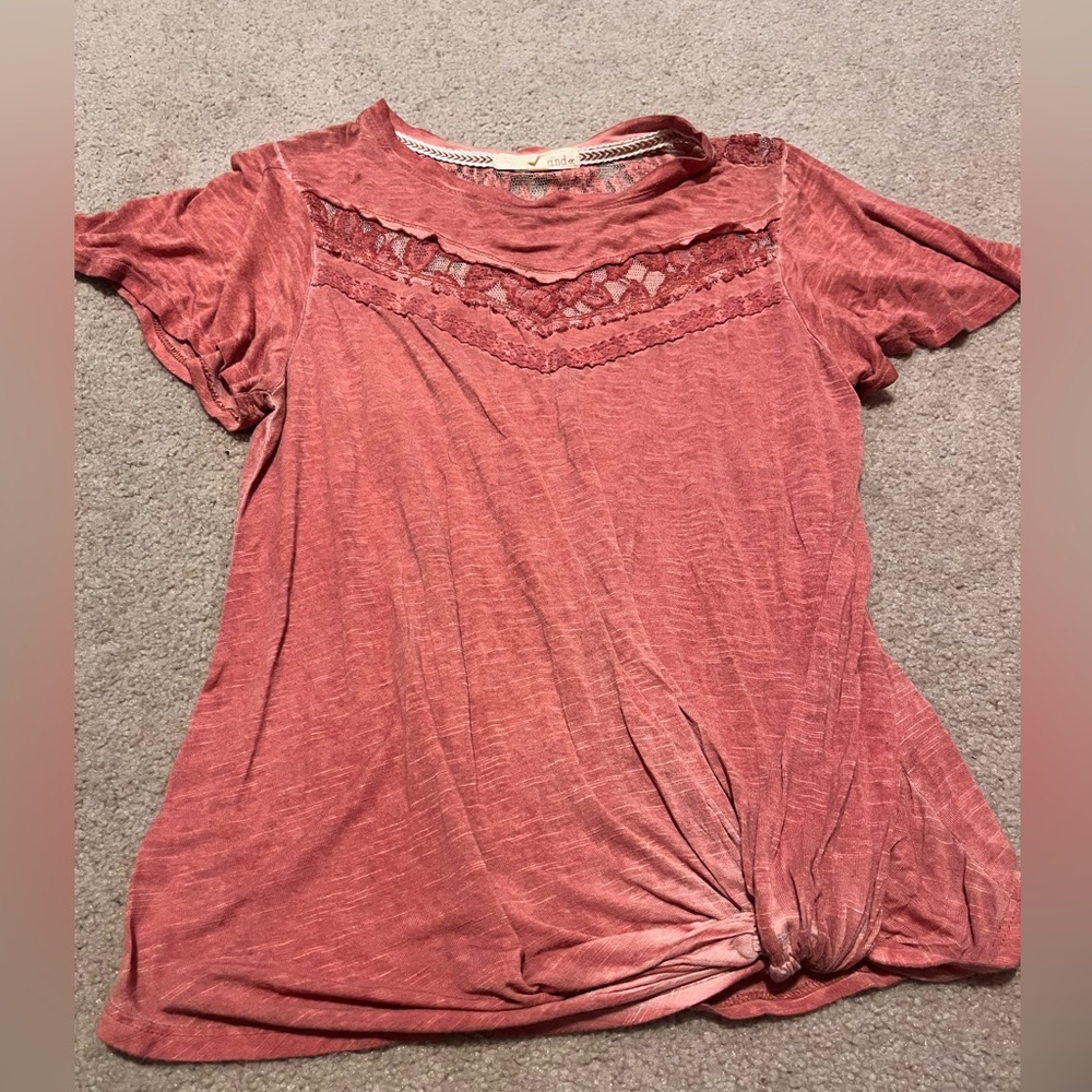 Lace Insert “distressed” top